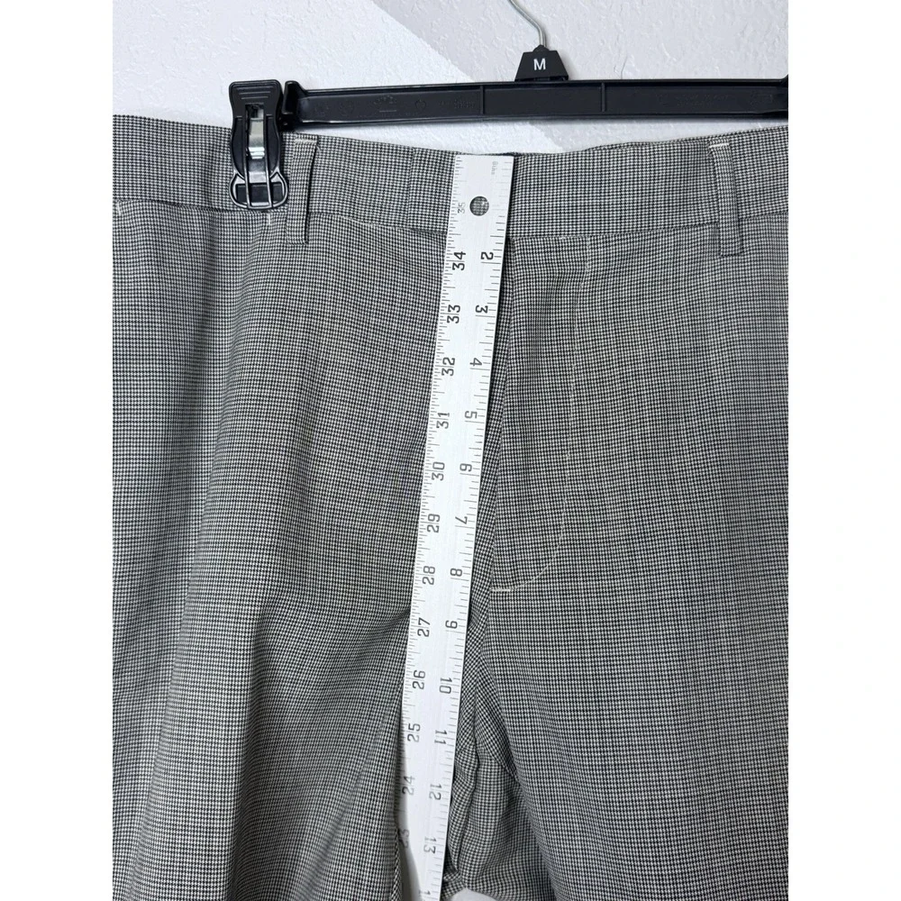 Banana Republic Mens Tailored Fit Wool Flat Dress Pants 33x30 Gray Houndstooth